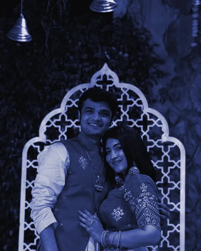 Balraj Shastri & Denisha Ghumra, duotone portrait